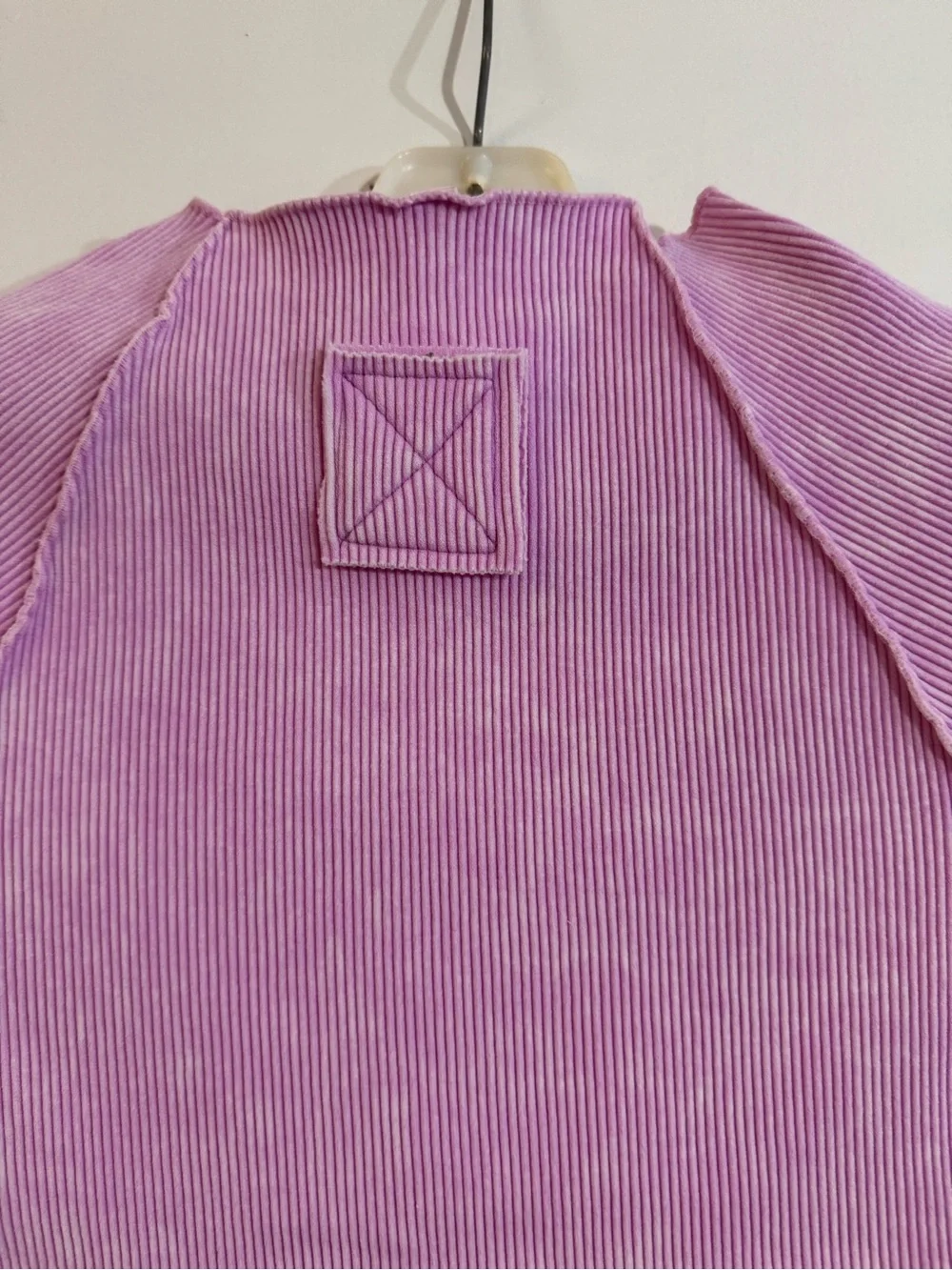 Zenana Ribbed Short Sleeve Top in Light Purple